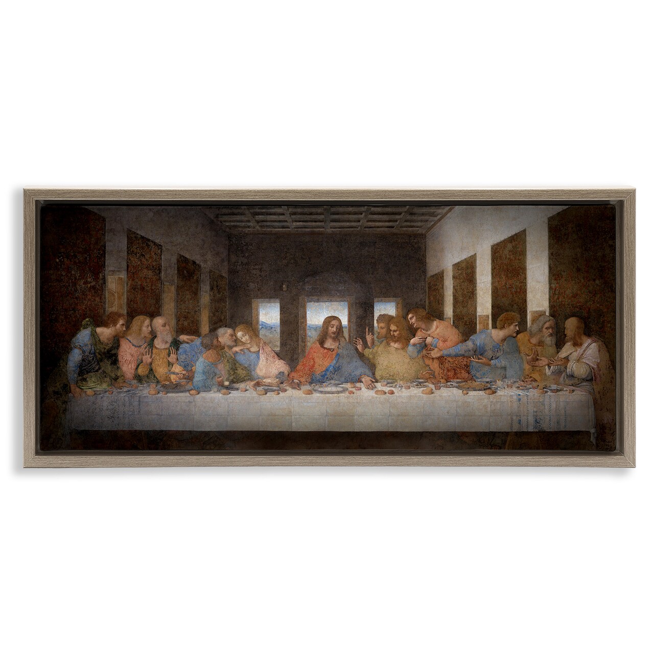 Stupell Industries Last Supper Religious Classical Painting Framed Floater Canvas Wall Art